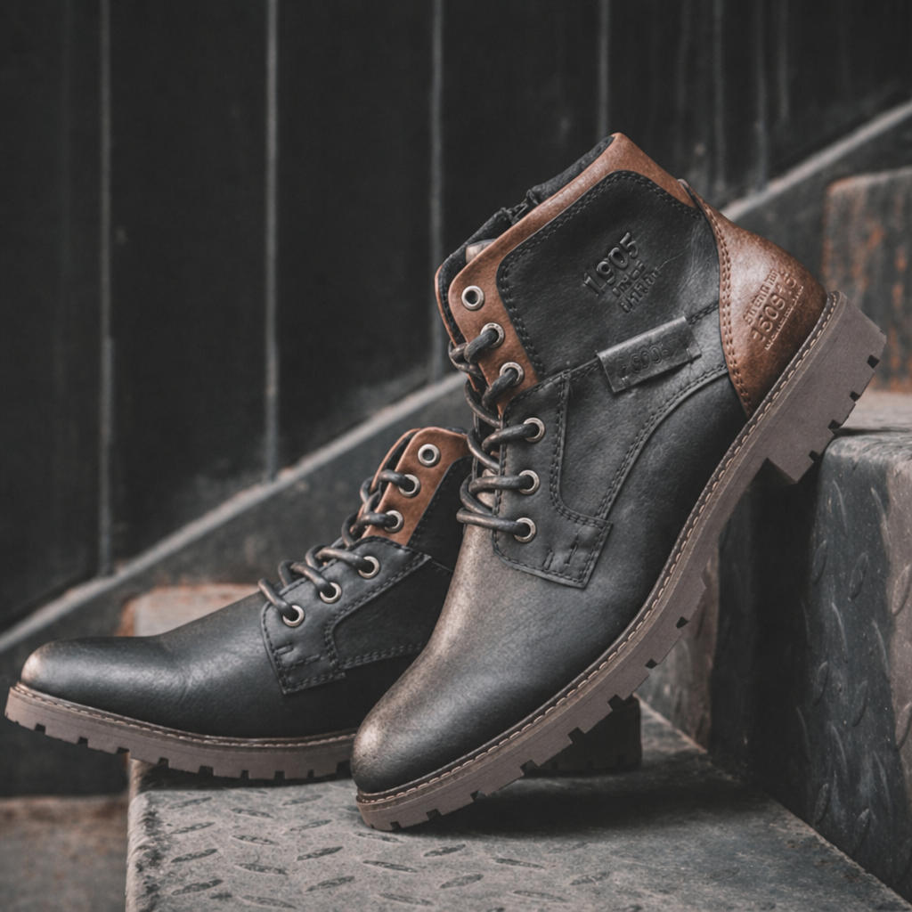 Men's Work Boots | Lace Up & Side Zip 2