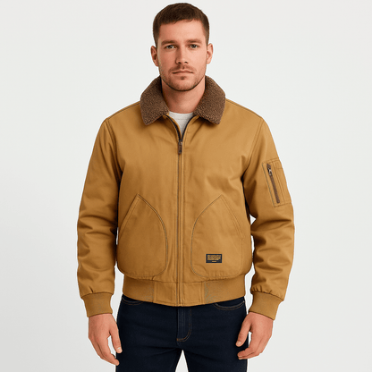 Men's Bomber Jacket | Plush Collar & Wind-Proof Fit 3