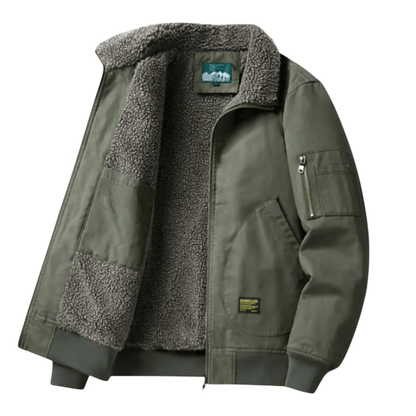 Men's Bomber Jacket | Plush Collar & Wind-Proof Fit 6