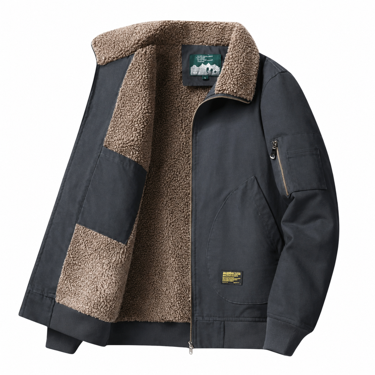 Men's Bomber Jacket | Plush Collar & Wind-Proof Fit 7