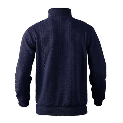 Men's Cable Knit Sweater Quarter-Zip Pullover