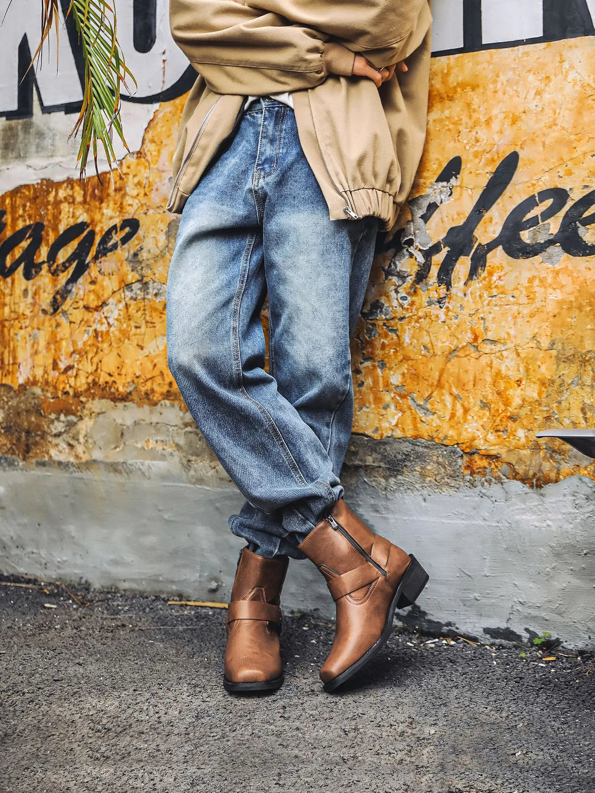 Men's Cowboy Boots | Harness Strap & Side Zip 3
