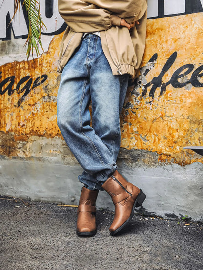 Men's Cowboy Boots | Harness Strap & Side Zip 3