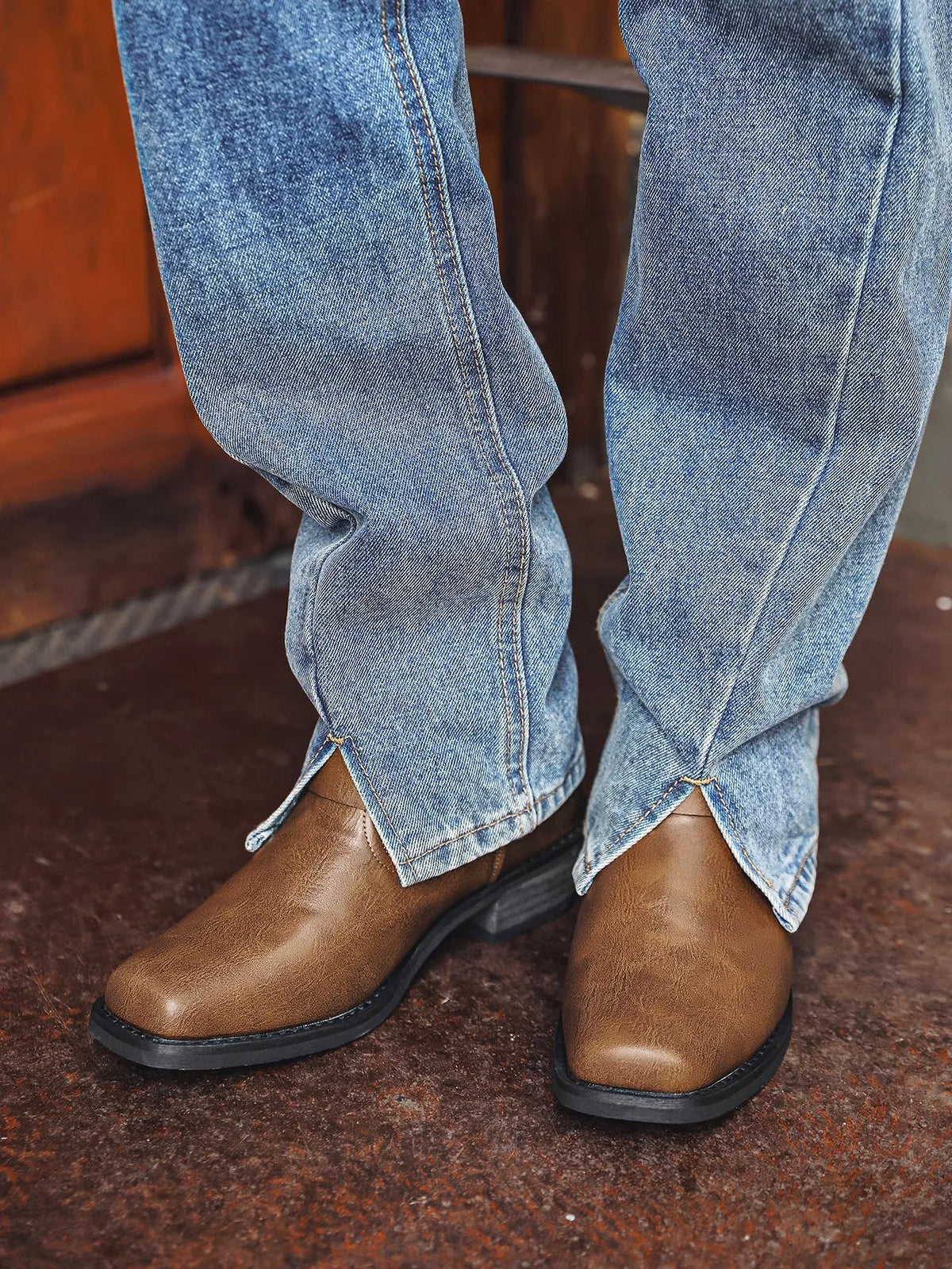 Men's Cowboy Boots | Harness Strap & Side Zip 4