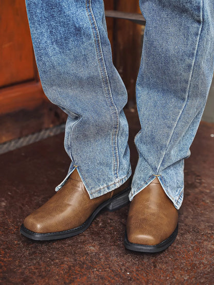 Men's Cowboy Boots | Harness Strap & Side Zip 4