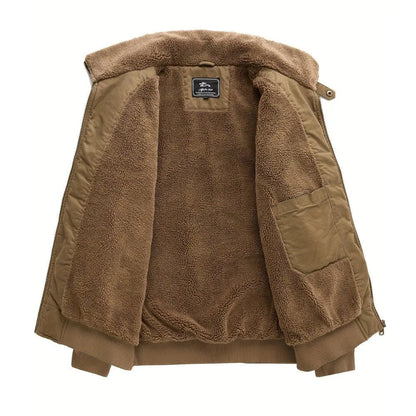 Men's Sherpa Collar Bomber Jacket Zip Front