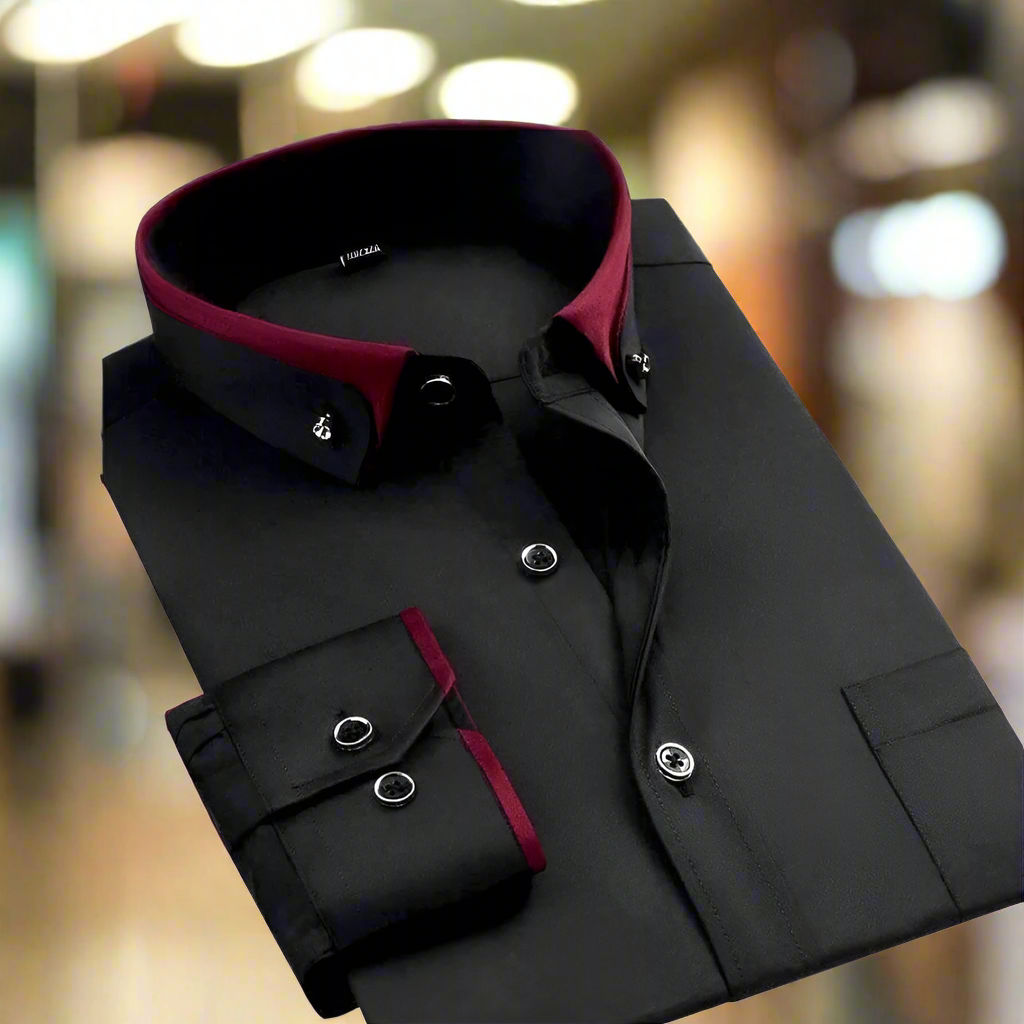 Men's Shirt | Contrast Collar & Slim Fit 2