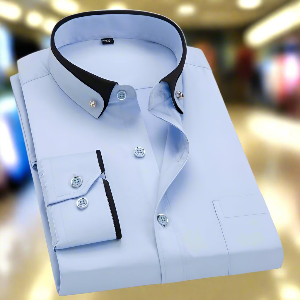 Men's Shirt | Contrast Collar & Slim Fit 5