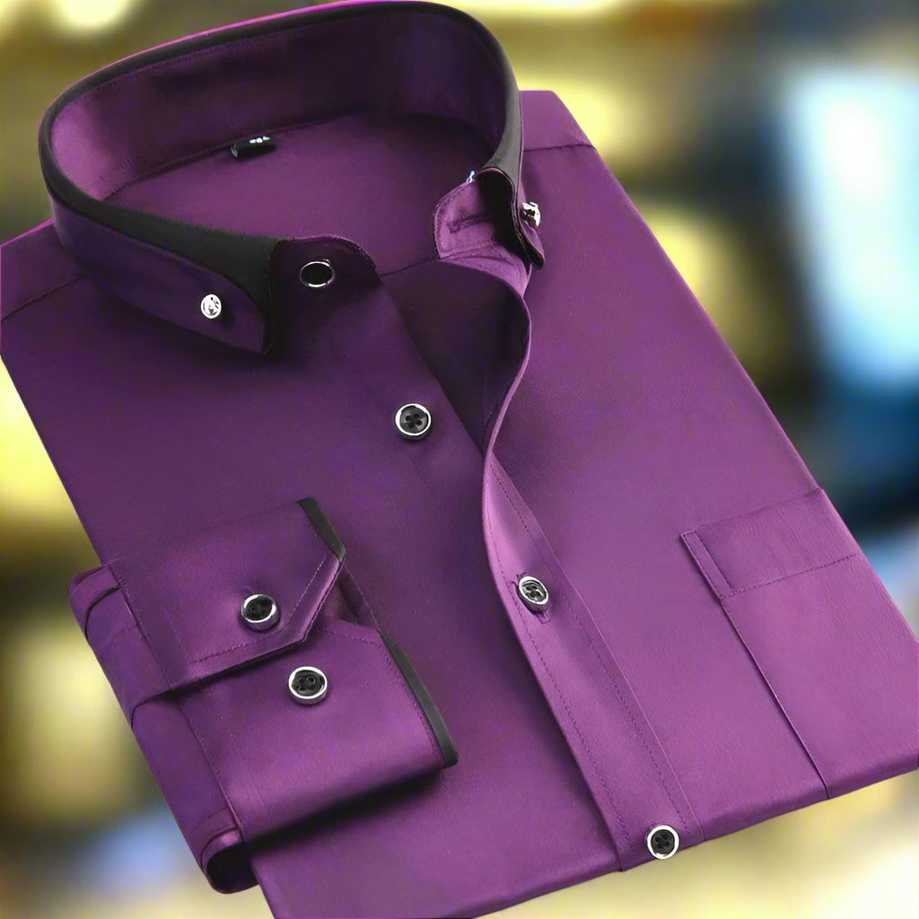 Men's Shirt | Contrast Collar & Slim Fit 4
