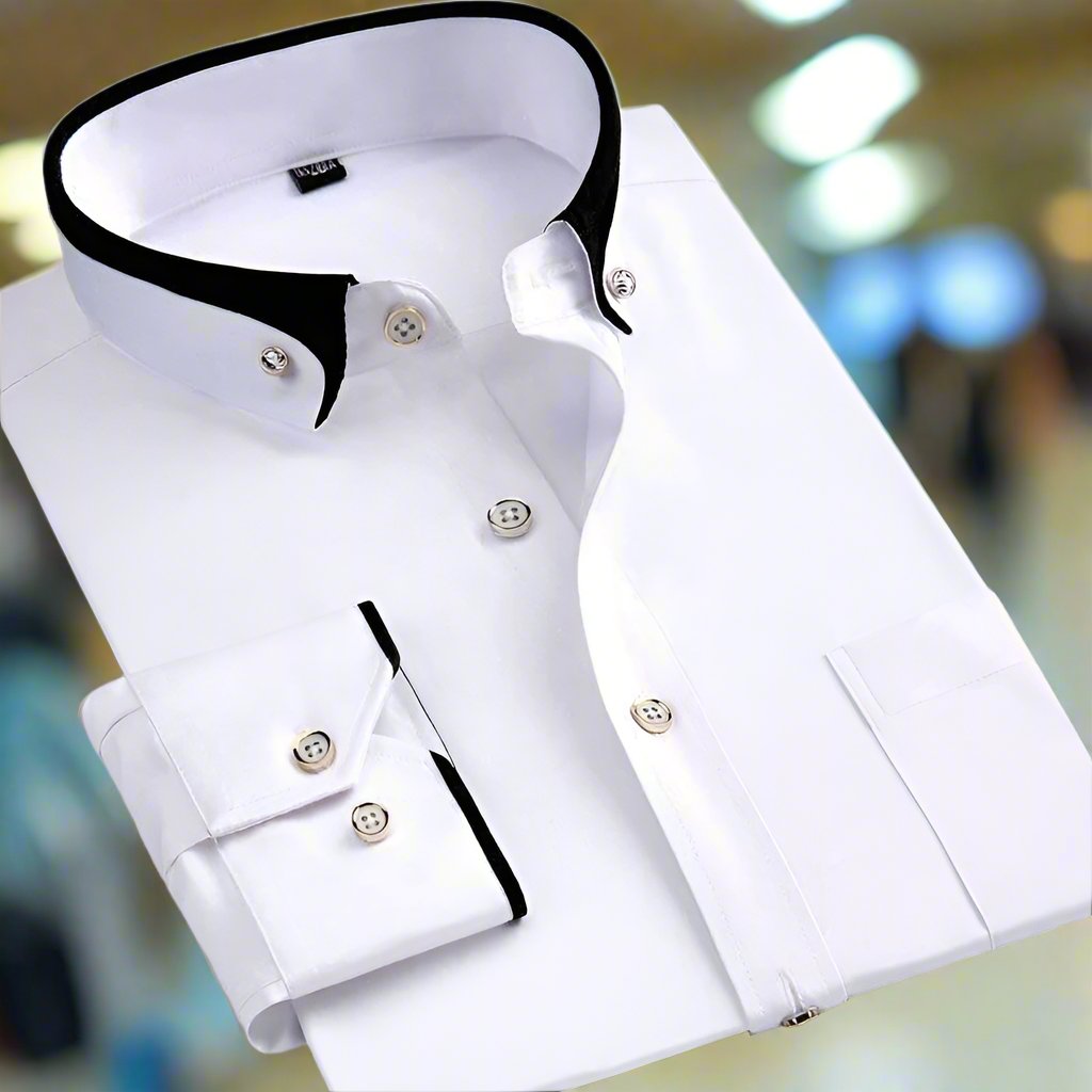 Men's Shirt | Contrast Collar & Slim Fit 1