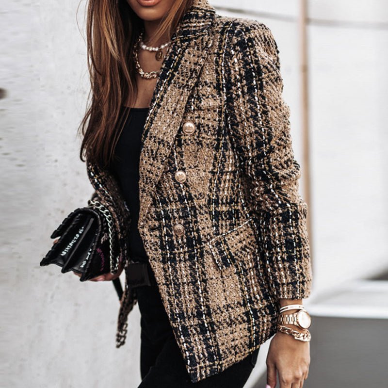 Hailey - Stylish Check Blazer for Office & Events