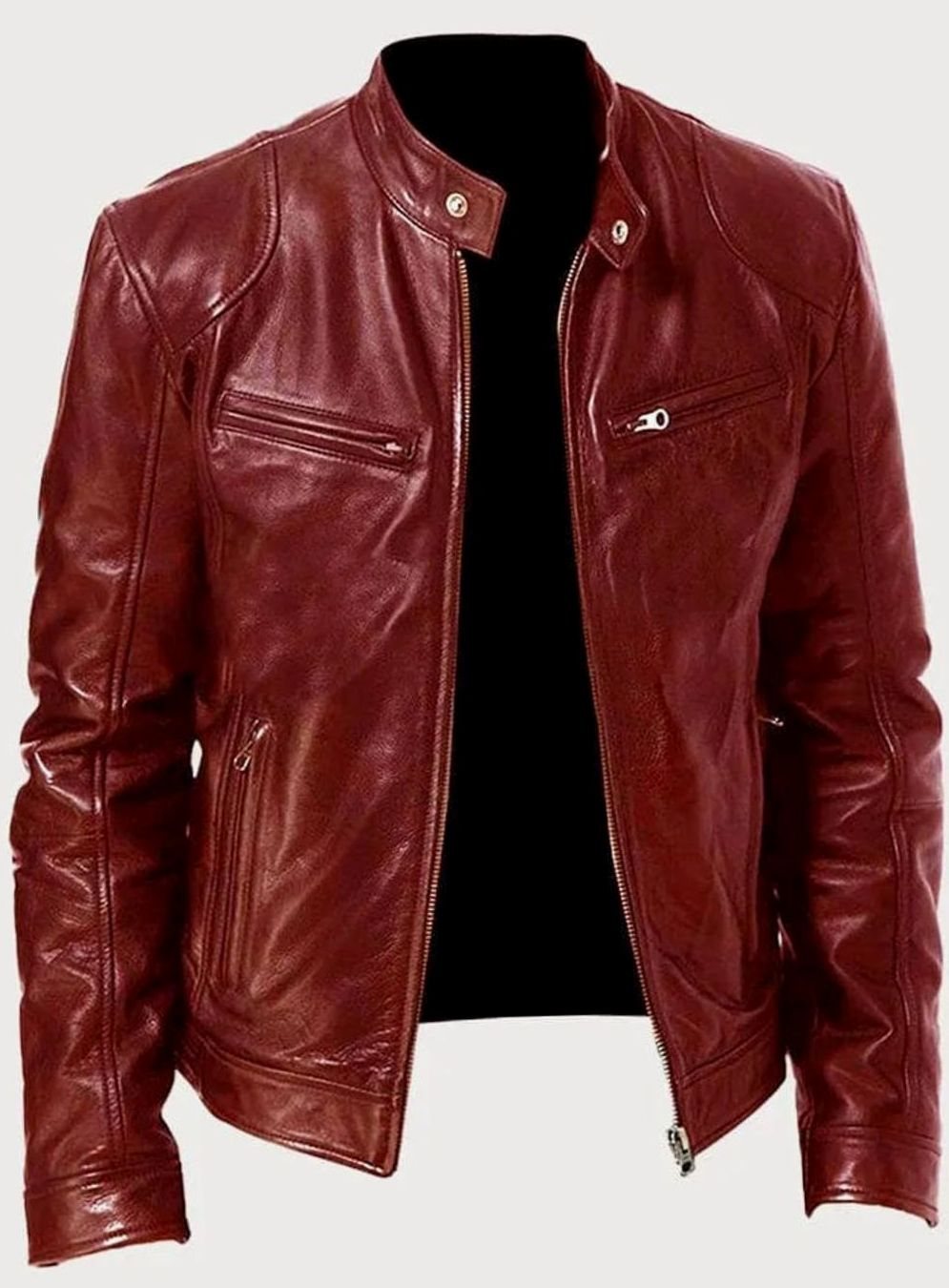 Oliver | Men's Zip-Up Biker Faux Leather Casual Jacket