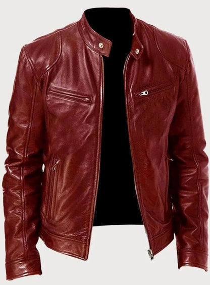Oliver | Men's Zip-Up Biker Faux Leather Casual Jacket