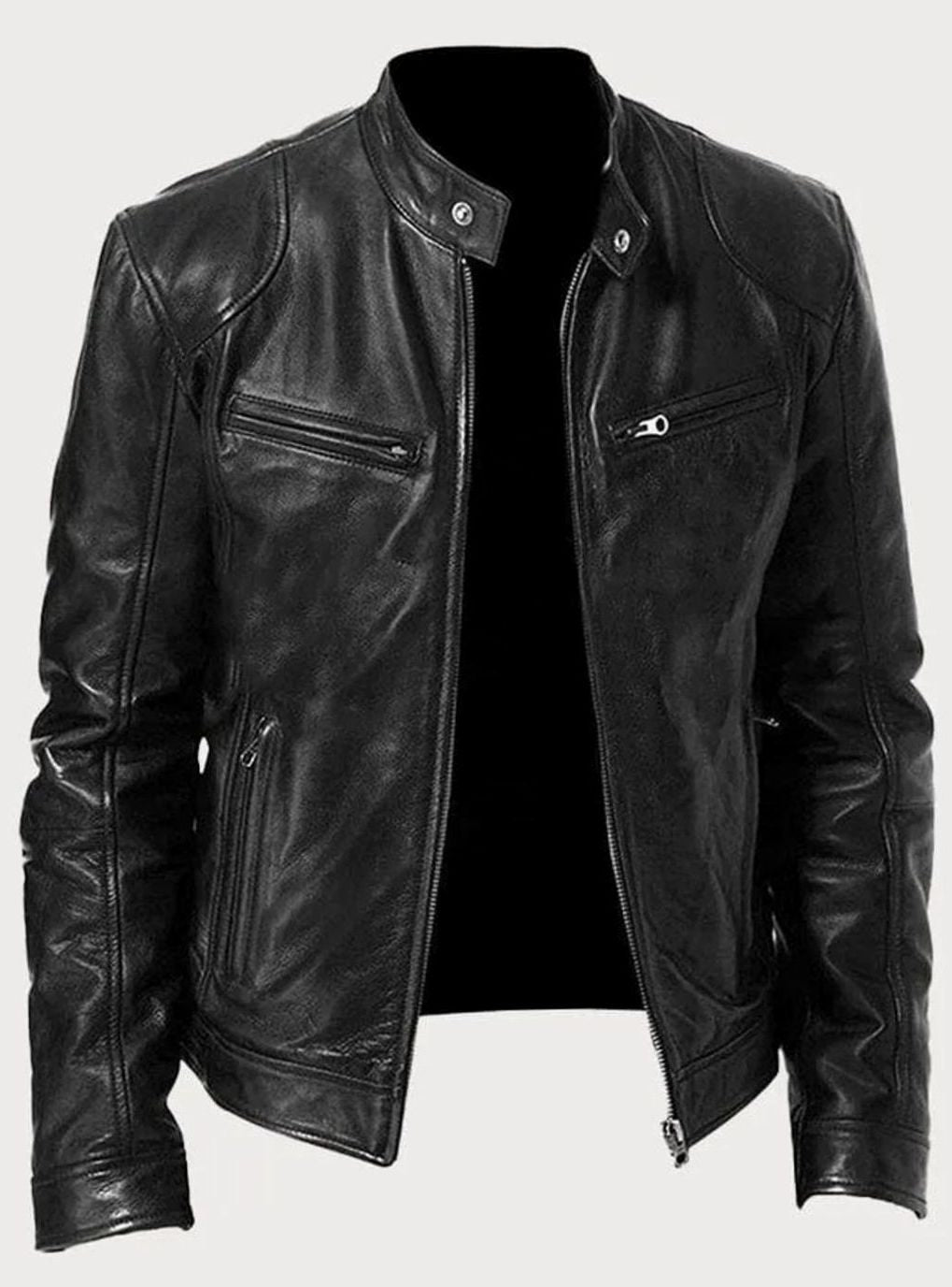 Oliver | Men's Zip-Up Biker Faux Leather Casual Jacket