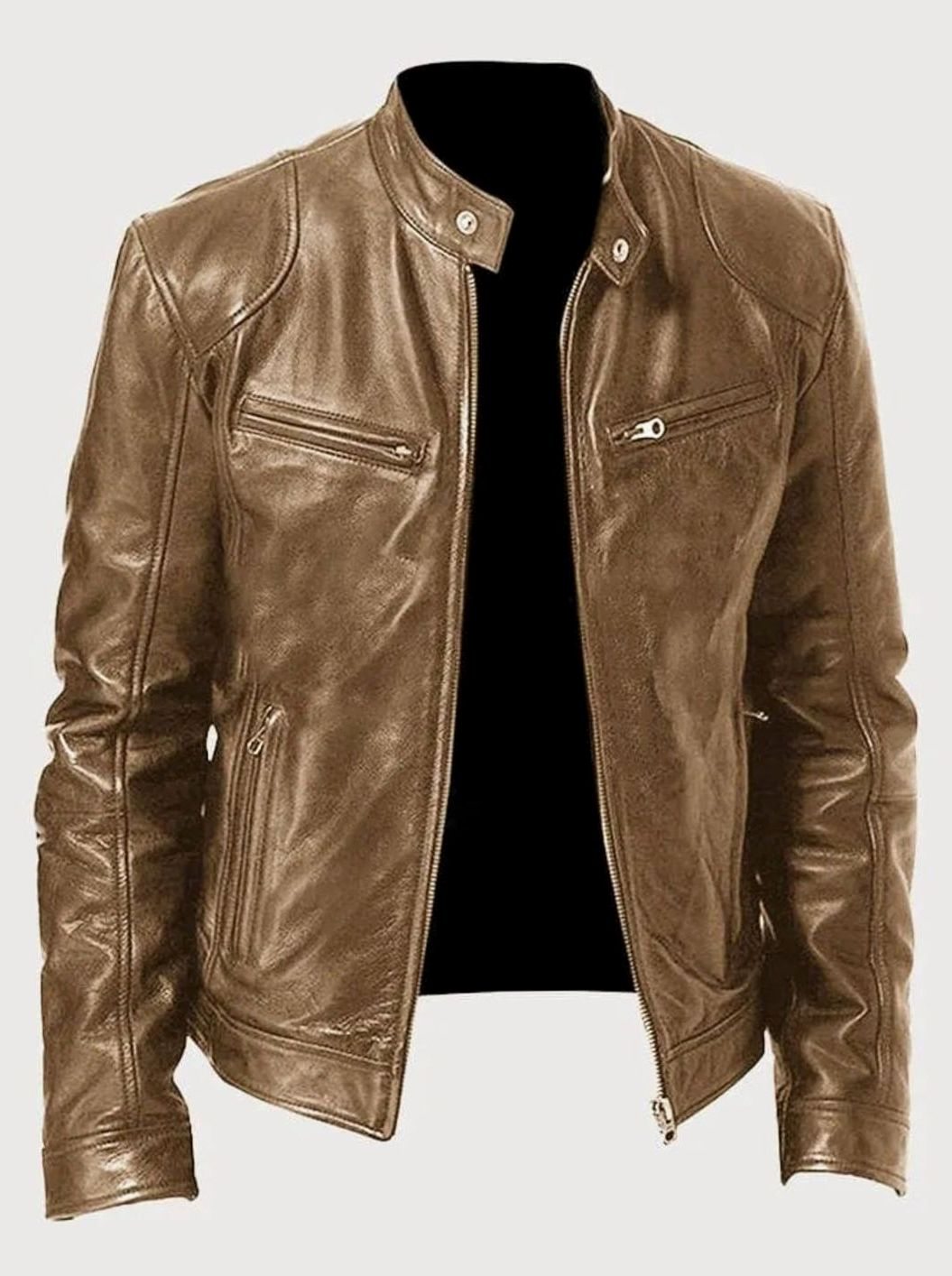 Oliver | Men's Zip-Up Biker Faux Leather Casual Jacket