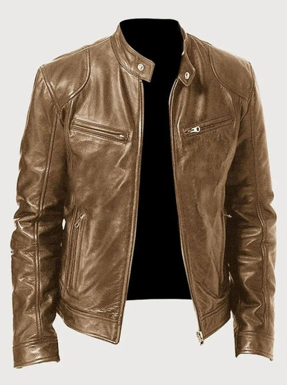 Oliver | Men's Zip-Up Biker Faux Leather Casual Jacket