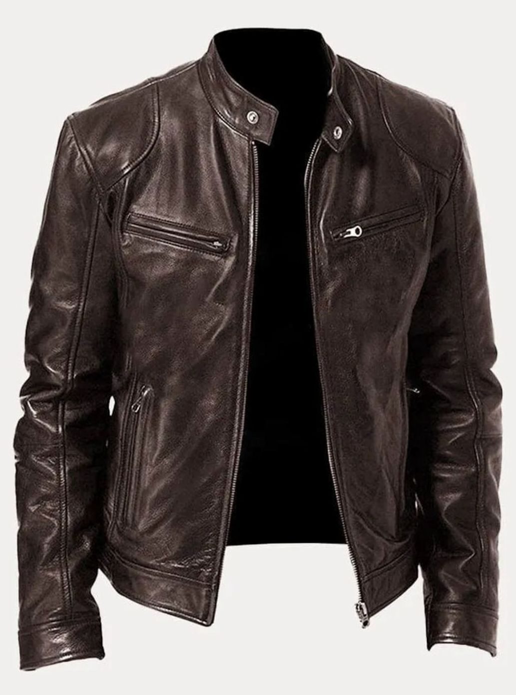 Oliver | Men's Zip-Up Biker Faux Leather Casual Jacket