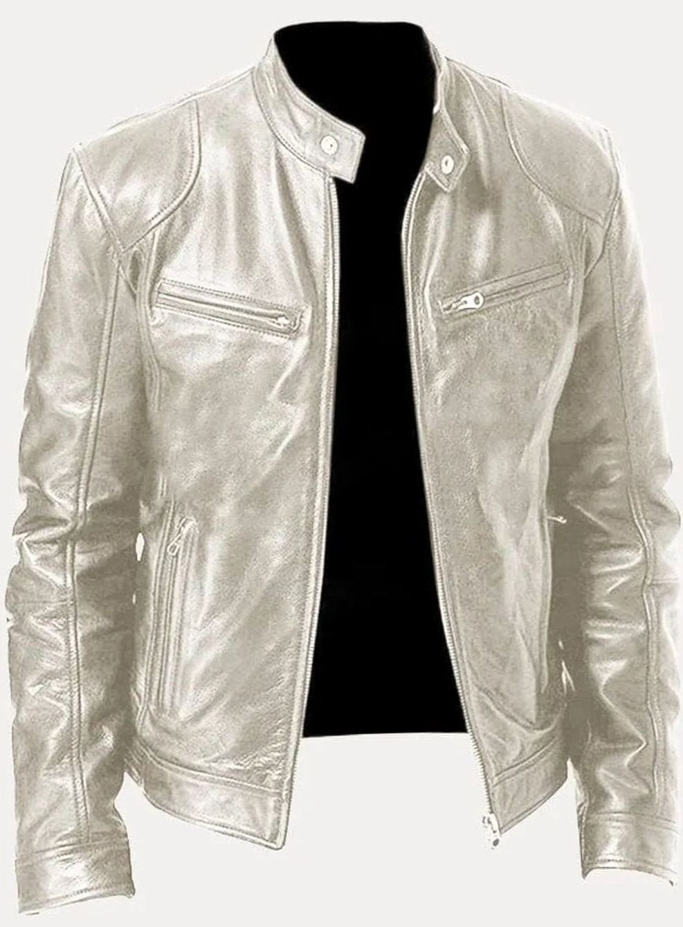 Oliver | Men's Zip-Up Biker Faux Leather Casual Jacket