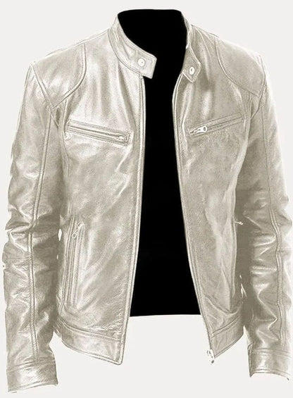 Oliver | Men's Zip-Up Biker Faux Leather Casual Jacket