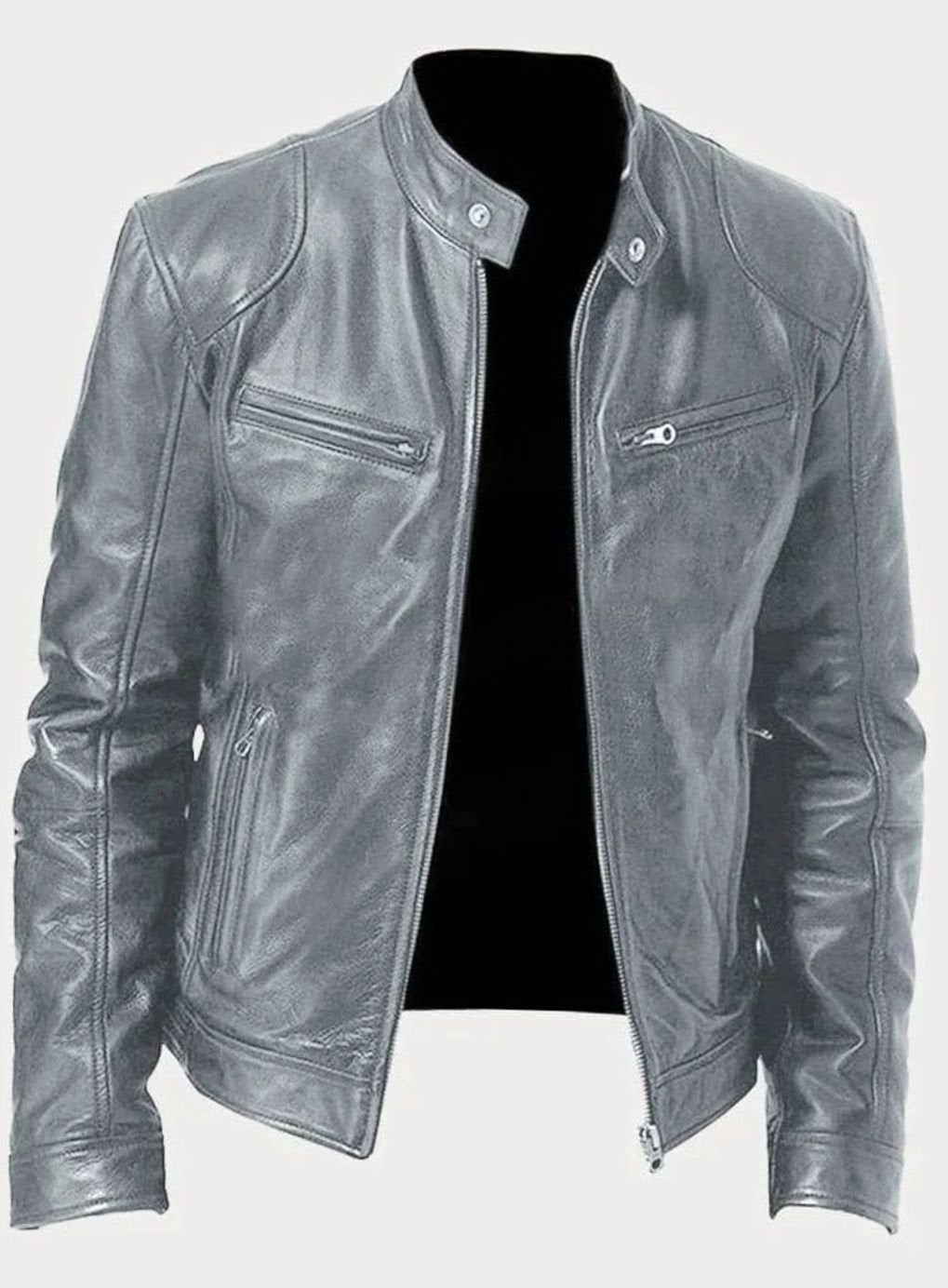 Oliver | Men's Zip-Up Biker Faux Leather Casual Jacket