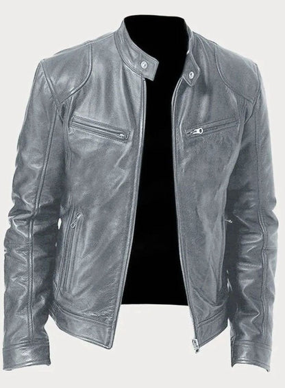 Oliver | Men's Zip-Up Biker Faux Leather Casual Jacket