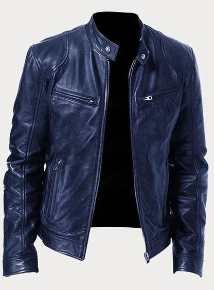 Oliver | Men's Zip-Up Biker Faux Leather Casual Jacket
