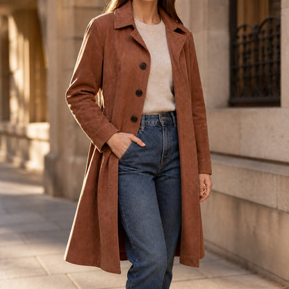 Women's Trench Coat | Long Line & Soft Drape 2