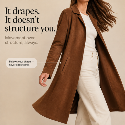 Women's Trench Coat | Long Line & Soft Drape 7
