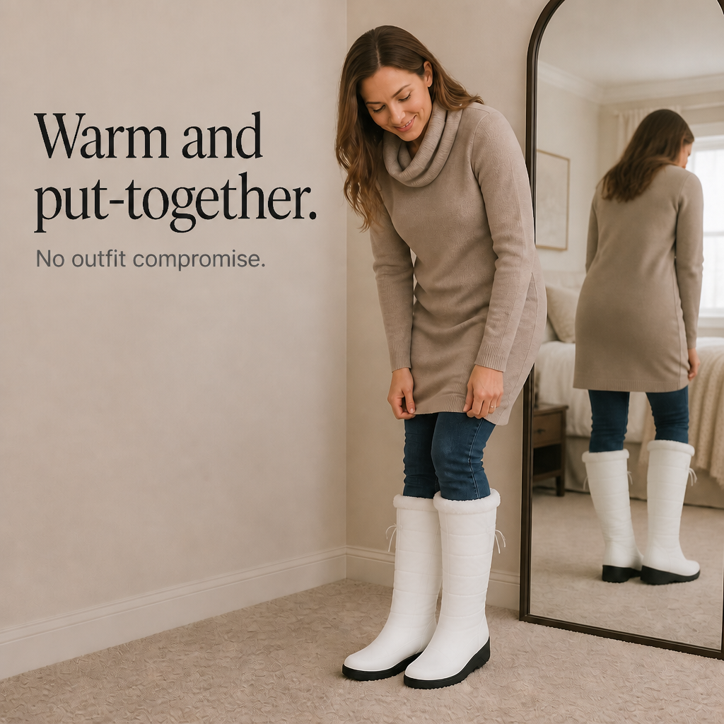 Women's Over-The-Knee Snow Boots | Adjustable Calf Fit & Grip Sole 10
