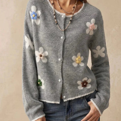 Women's Floral Appliqué Cardigan | Cropped & Warm 13