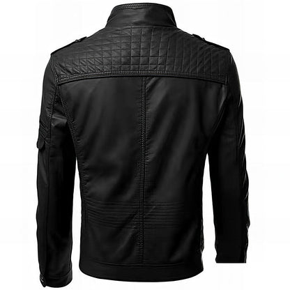 Men's Biker Jacket | Slim Fit & Quilted Shoulders 2