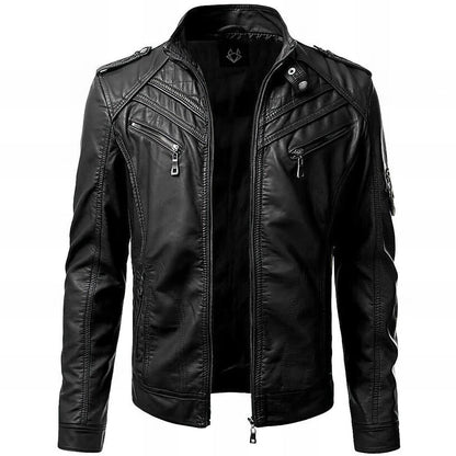Men's Biker Jacket | Slim Fit & Quilted Shoulders 1
