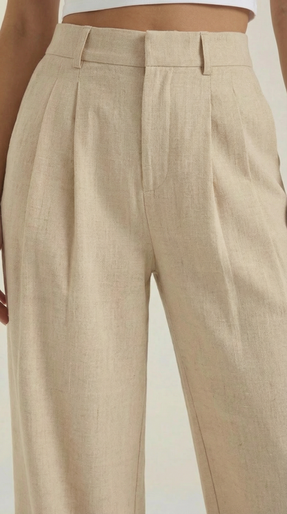 Women's High Rise Plissé Trousers | Wide Leg & Elegant Fit 7