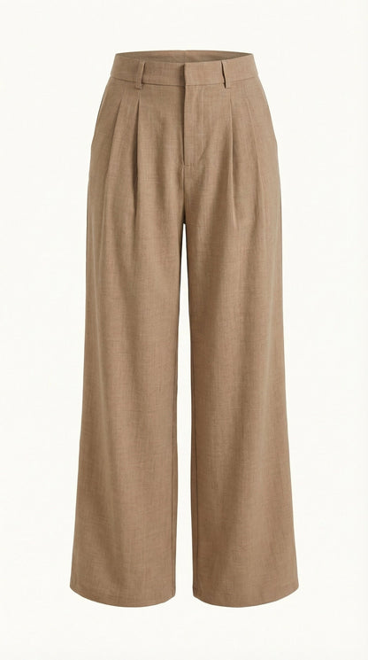 Women's High Rise Plissé Trousers | Wide Leg & Elegant Fit 13
