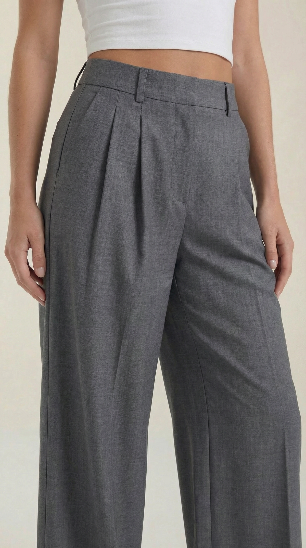 Women's High Rise Plissé Trousers | Wide Leg & Elegant Fit 19