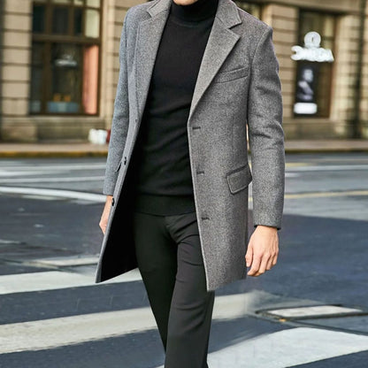 Roy | Men's Tailored Single-Breasted Notch-Lapel Winter Coat