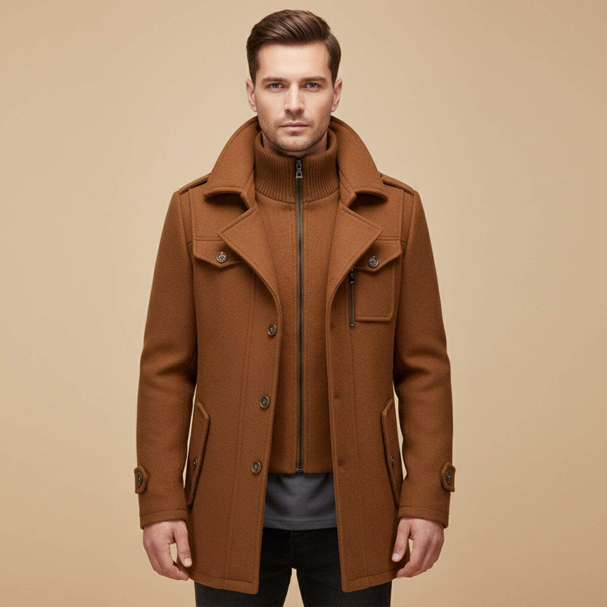 Men's Elegant Winter Wool Blend Coat
