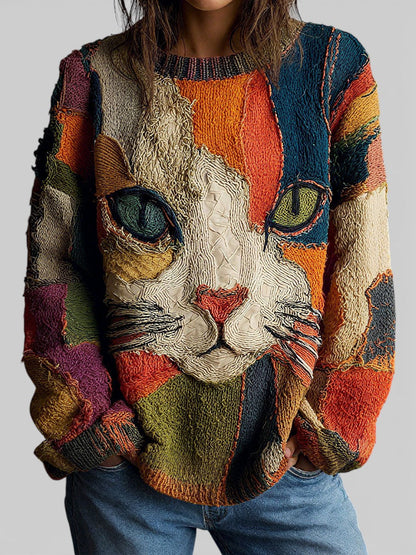 Women's Casual Sweater | Art-Inspired Design & Relaxed Fit 1