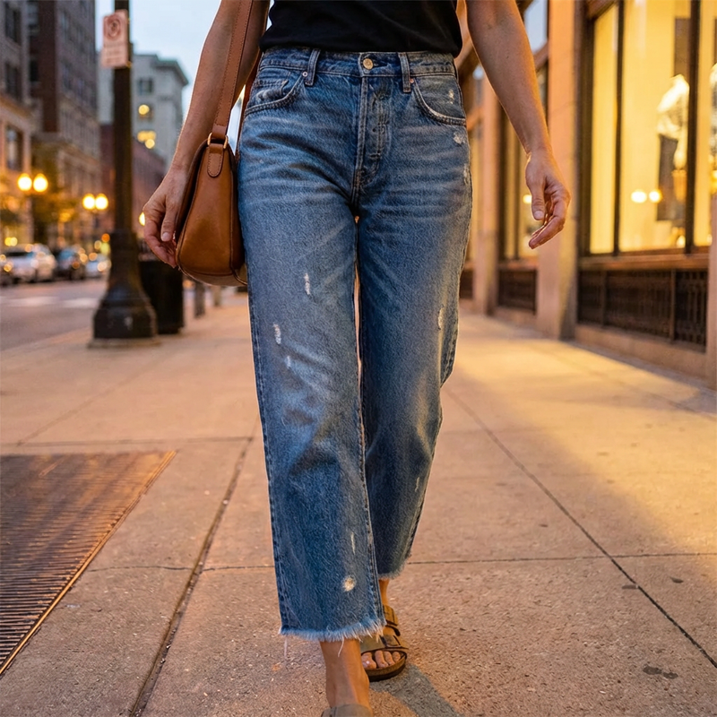 Women's Cropped Straight Jeans | Flattering Everyday Fit 2