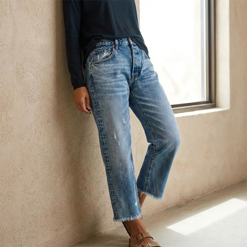 Women's Cropped Straight Jeans | Flattering Everyday Fit 3