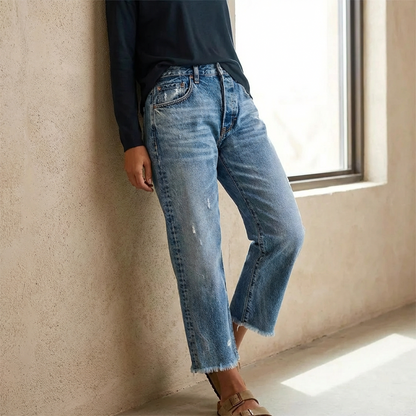 Women's Cropped Straight Jeans | Flattering Everyday Fit 3