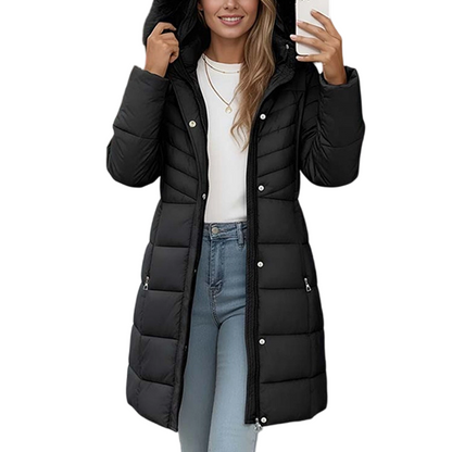 Women's Longline Puffer Coat | Windproof & Warm 13