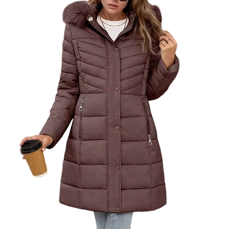 Women's Longline Puffer Coat | Windproof & Warm 14