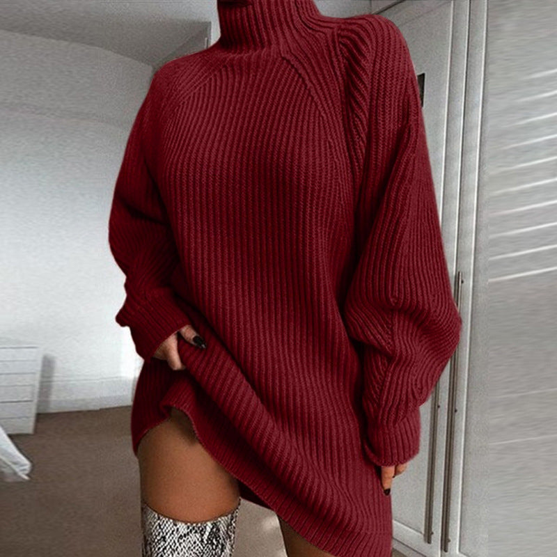 Women's Sweater Dress | High Neck & Relaxed Fit 12