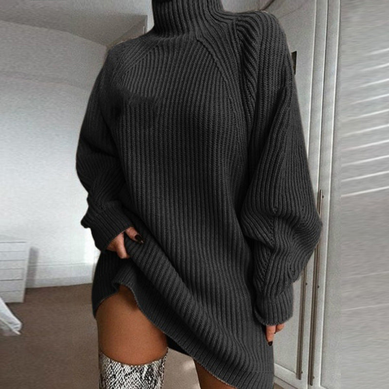 Women's Sweater Dress | High Neck & Relaxed Fit 11