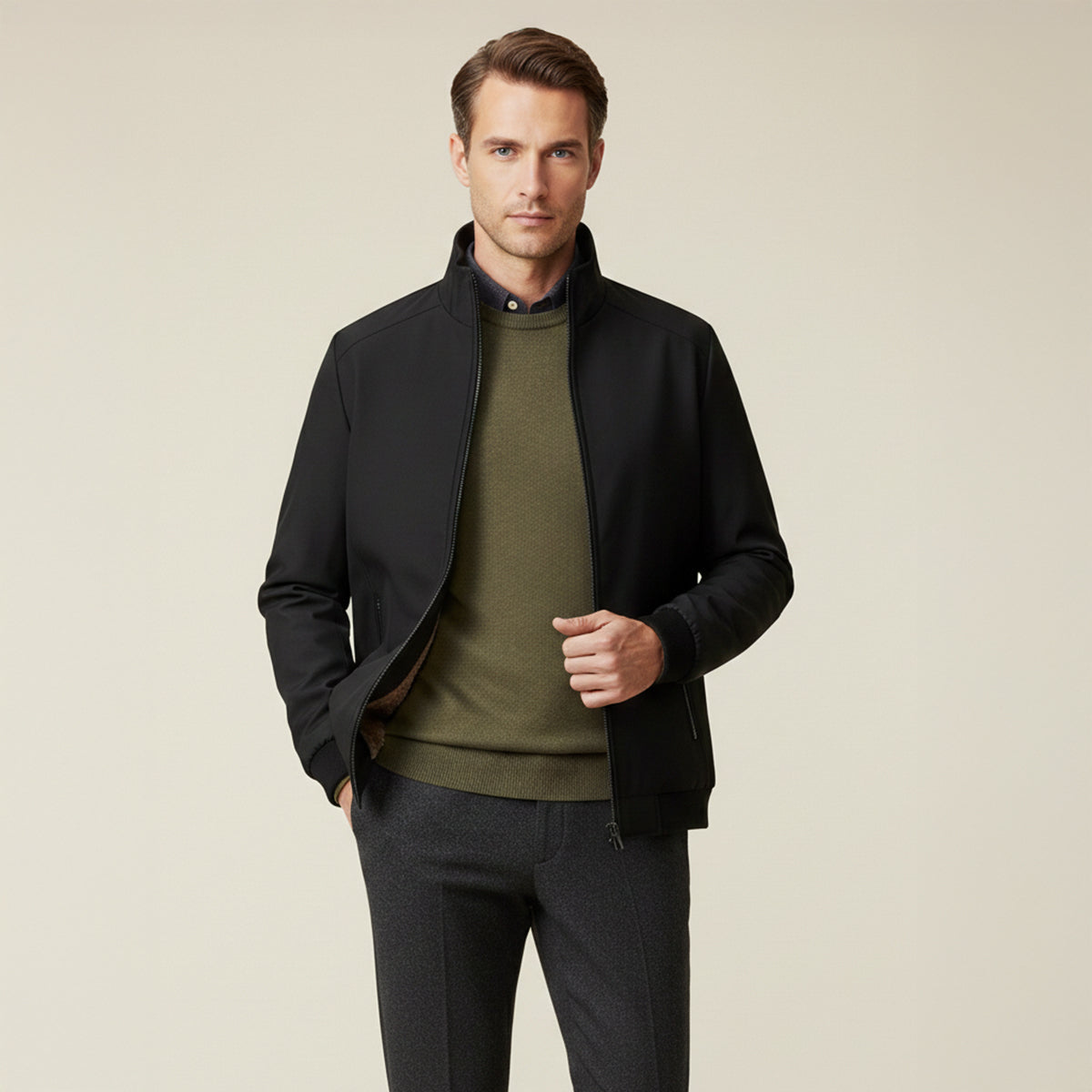 Men’s Elegant Warm Fleece Lining Jacket