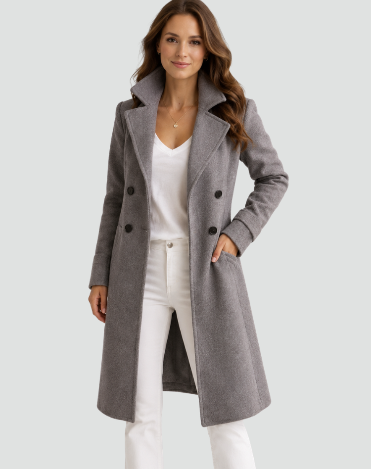 Women's Trench Coat | Double-Breasted Midi Design 1