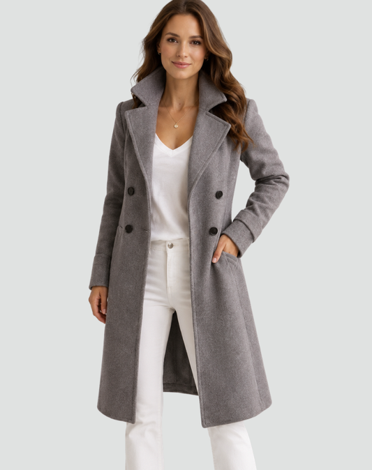 Women's Trench Coat | Double-Breasted Midi Design 1