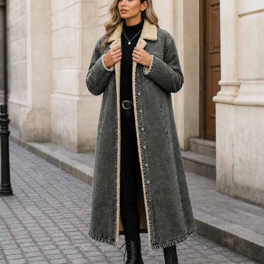 Women's Long Coat | Sherpa Lined & Warm 12