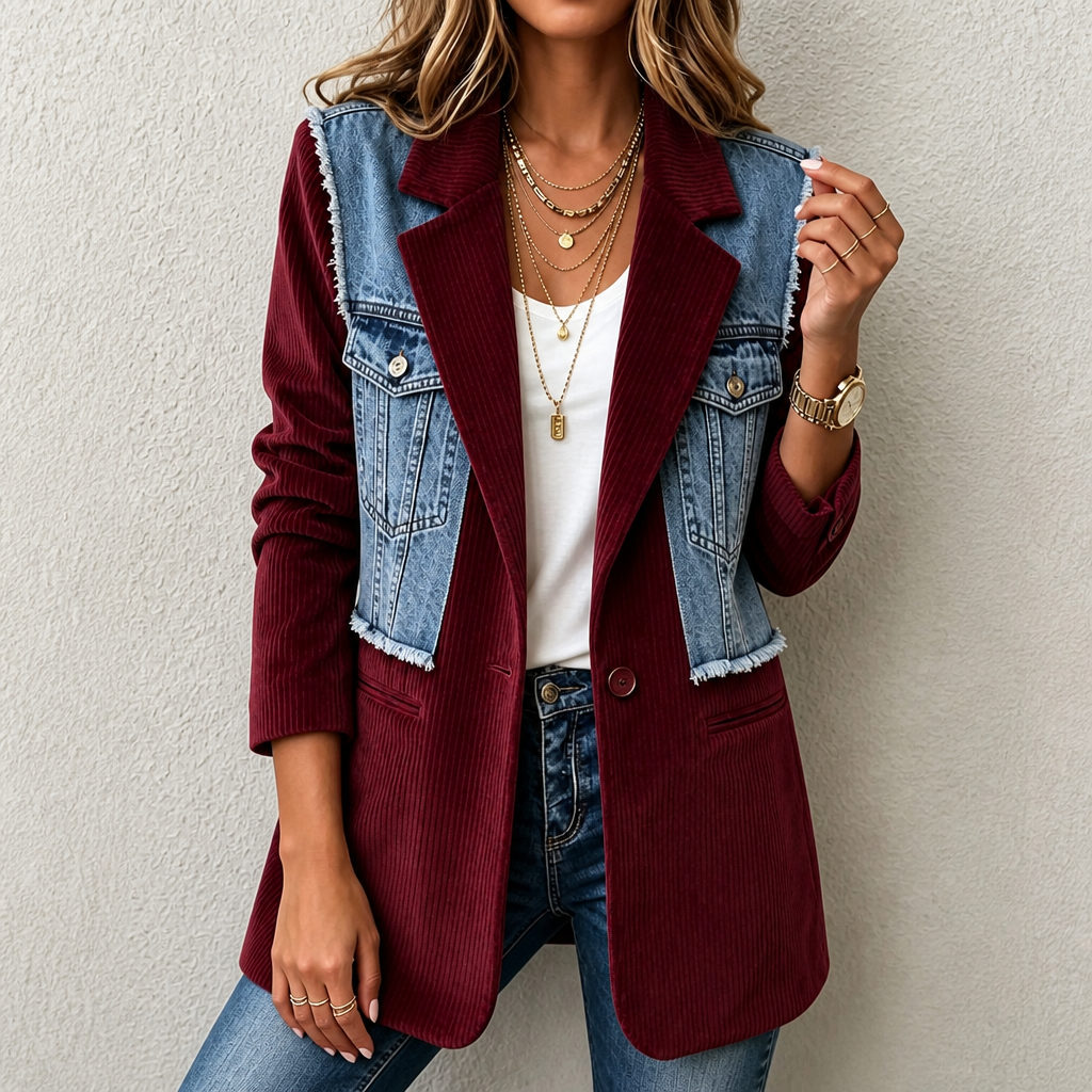 Women's Panel Blazer | Two Fabrics, One Easy Layer 11